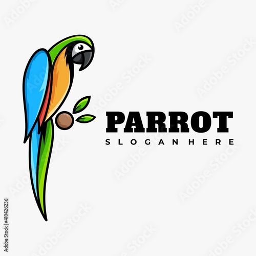 Parrot mascot logo design vector illustration