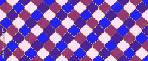 Traditional Ramadan Golden Mosque Tile. Ramadan Kareem Islam Background.