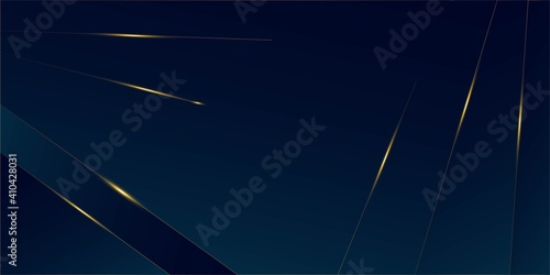 Deep Blue Luxury Gold Background. Golden Premium Triangular Border