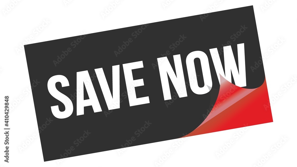 SAVE NOW text on black red sticker stamp. SAVE NOW text on black red sticker stamp.