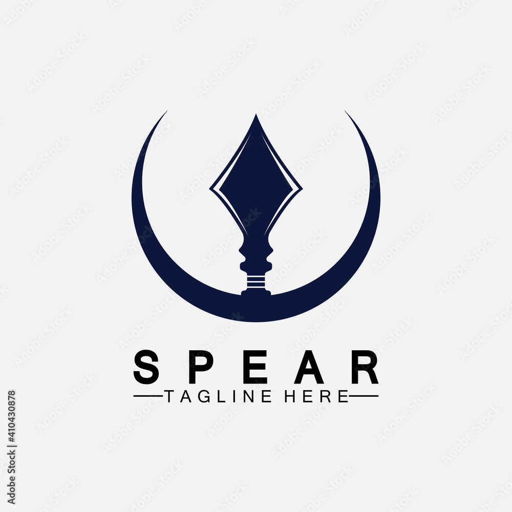 Fototapeta premium Spear logo icon vector illustration design.Head spear logo vintage illustration design vector