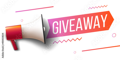 Megaphone with word "Giveaway"  