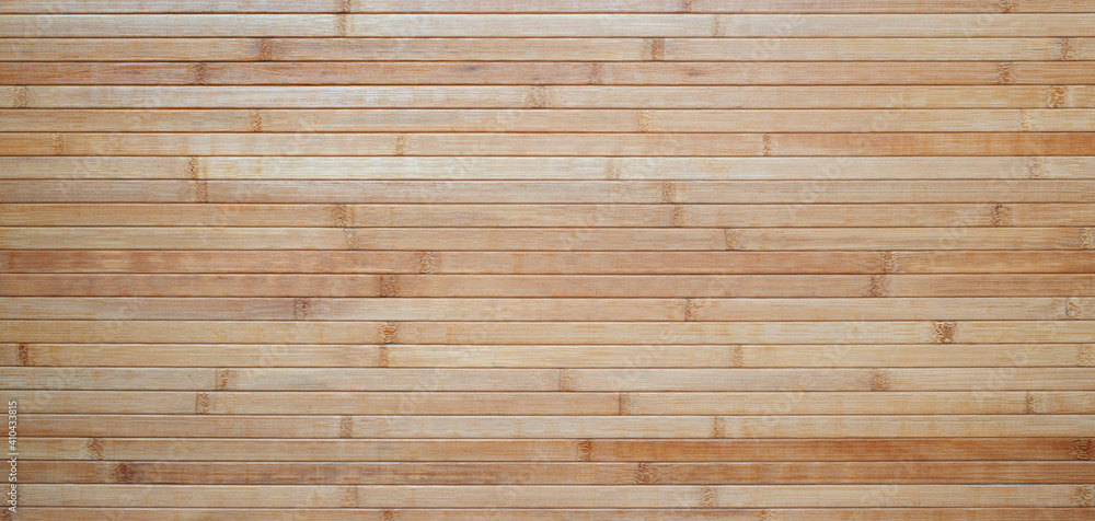 Fototapeta premium Natural authentic mat of horisontal bamboo texture striped background