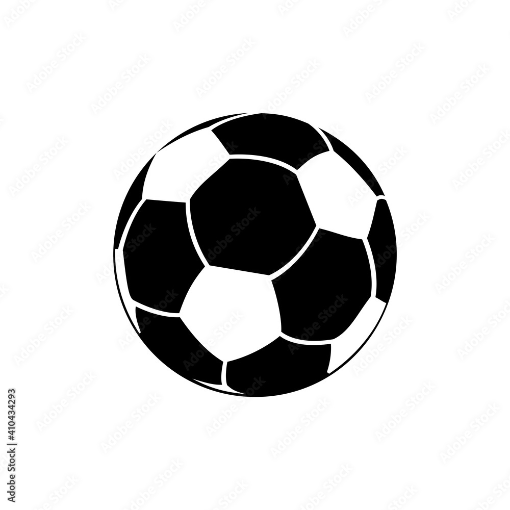 Soccer ball, black vector icon isolated on white background.
Soccer ball, black vector icon isolated on white background.