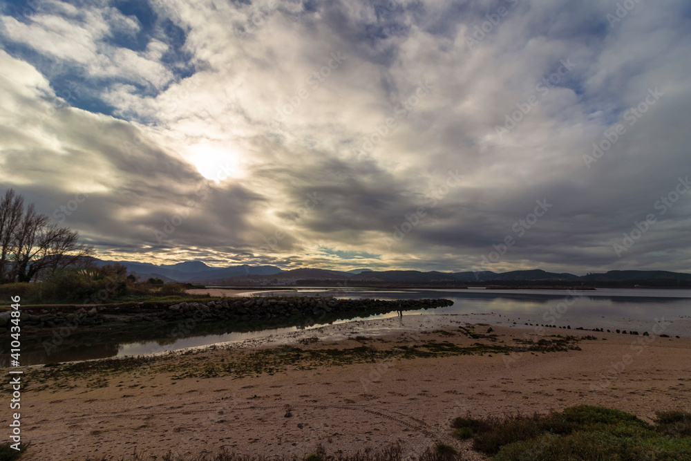 landscape in the beach of laredo in spain