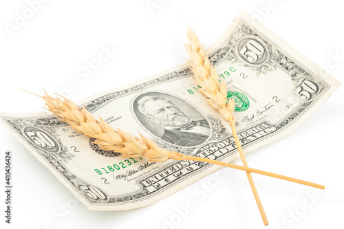 Wheat ears and money