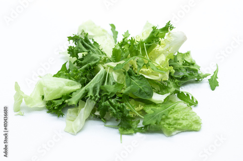 Mix of salads on a white background 