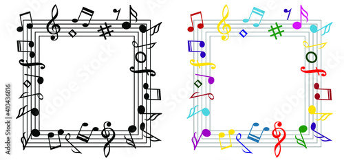 Square, Musical notes stave line pattern. Symbols icon for staff and music note theme Checked ackground wave Piano, jazz sound notes Fun vector key sign Classic clef Doodle quaver G melody on paper