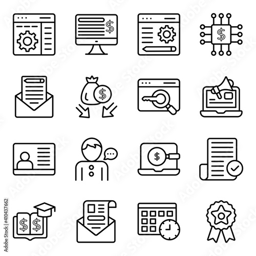 Business and Seo Linear Icons Pack 