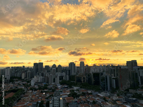 Beautiful Sao Paulo skyline sunset, Brazil, South America. © Ranimiro