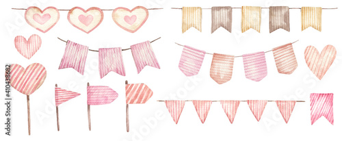 holiday decor, flags, cute illustration