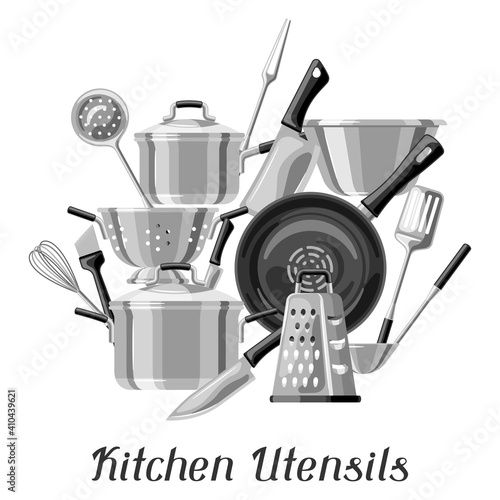 Background with kitchen utensils.