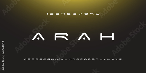 Modern minimal font for personal and business use. Capital sport alphabets and game fonts. Creative letter in white color.