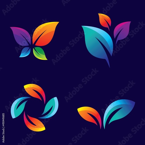 Colorful leaf logo images