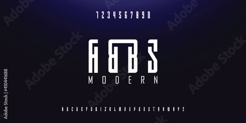 Modern minimal font for personal and business use. Capital sport alphabets and game fonts. Creative letter in white color.