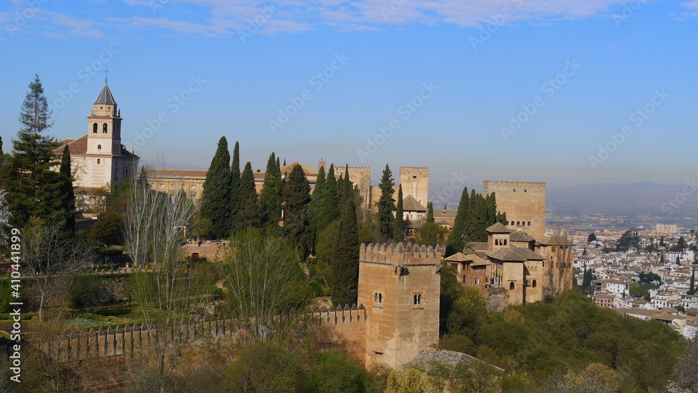 Alhambra, gesehen von der Generalife, Granada, Andalusien