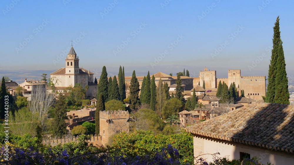 Blick auf die Alhambra, Granada, Andalusien