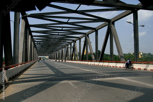 Ayeyarwady Bridge over Ayeryawady River in Mandalay, Myanmar.