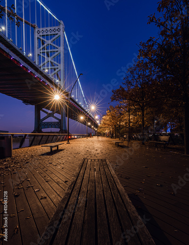 Blue hour at the Ben Franklin Bridge in Philadelphia 