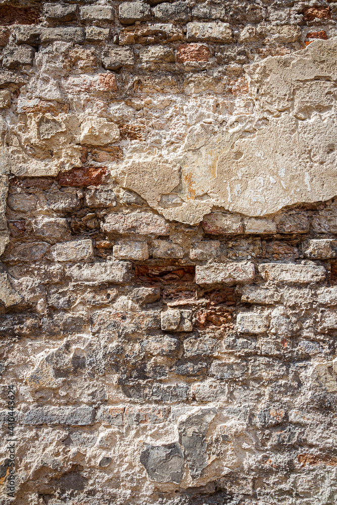 Old brick and plaster wall texture background Old brick and plaster wall texture background