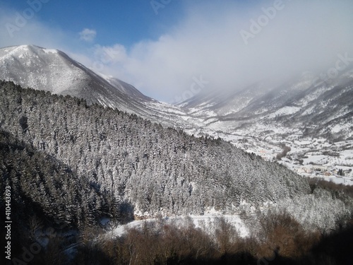 snow covered mountains
