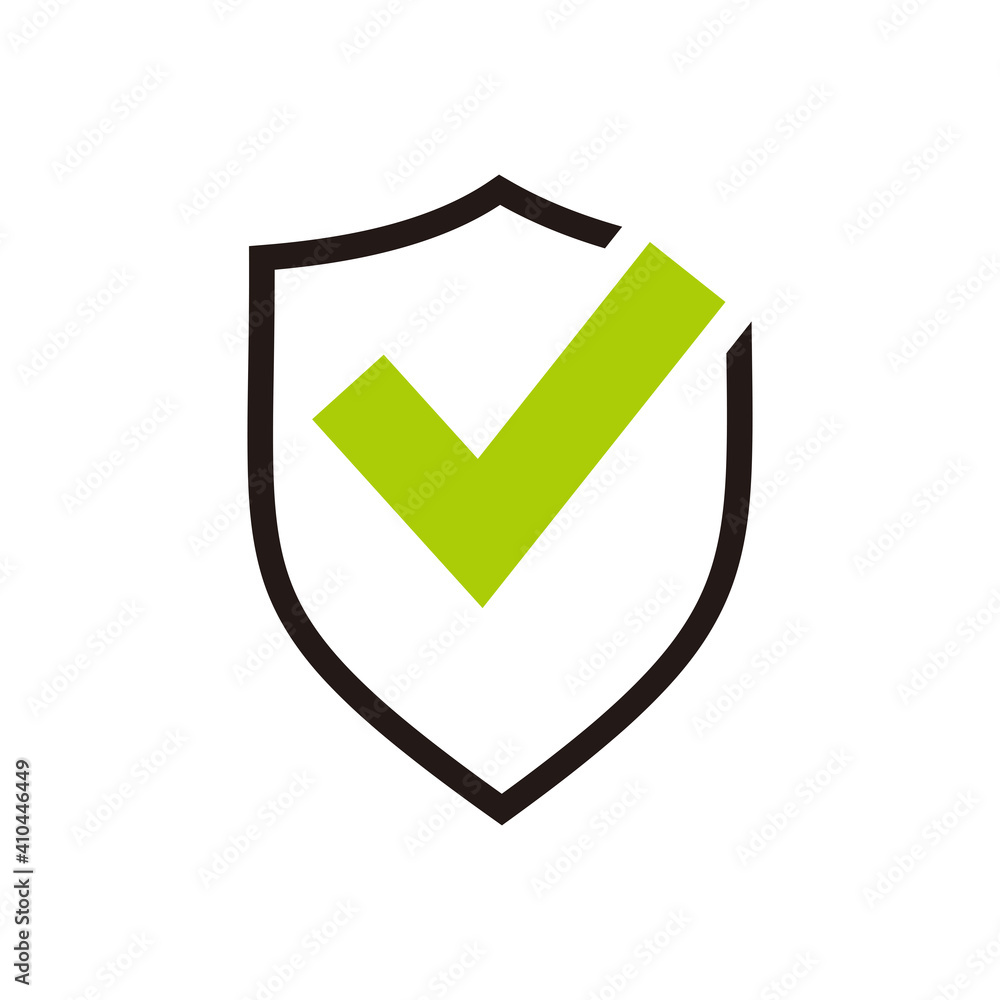 Abstract security logo with shield and check mark vector illustration Abstract security logo with shield and check mark vector illustration