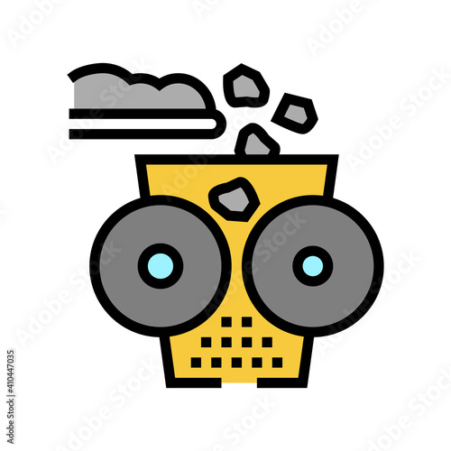 crushing stone machine color icon vector. crushing stone machine sign. isolated symbol illustration