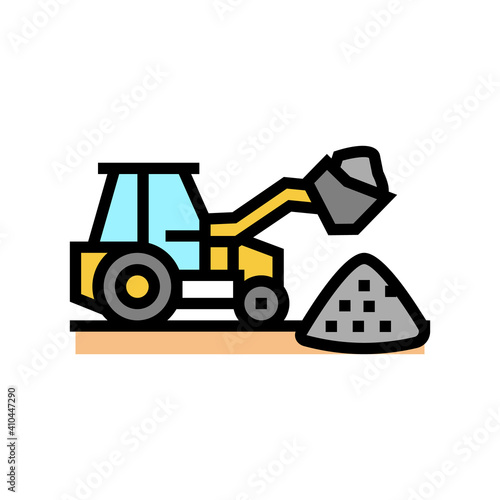 tractor stone gravel loading machine color icon vector. tractor stone gravel loading machine sign. isolated symbol illustration