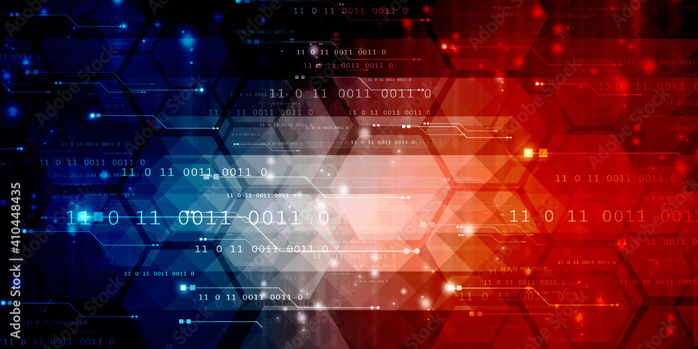 Fototapeta premium 2d illustration abstract digital binary data on computer screen