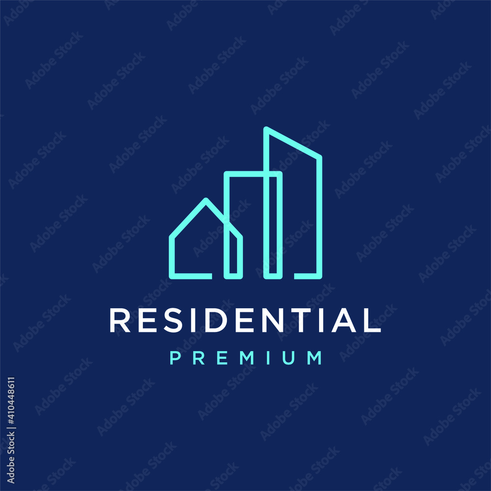 Creative linear real estate building logo Creative linear real estate building logo