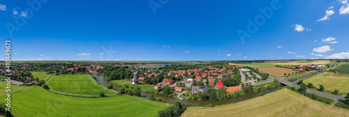Fényképezés Drone aerial view, City shot of Greetsiel