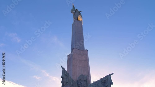 Low angle shot of memorial for fallen Russian soldiers