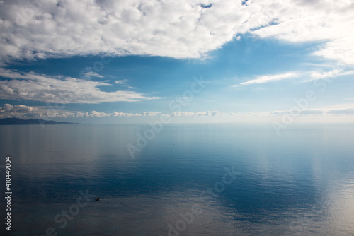 blue sky and calm sea for background