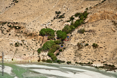 paiyu camping site in Karakorum range baraldo river and camping site in k2 trek  photo