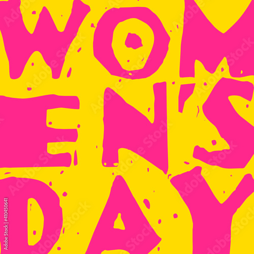 International Women's Day pink text quote card