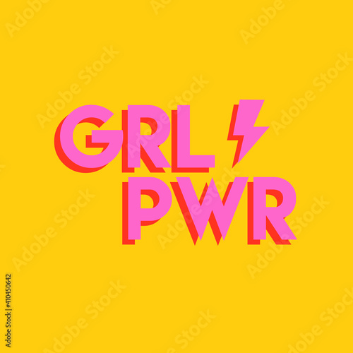 Women Day Girl power pink text quote card