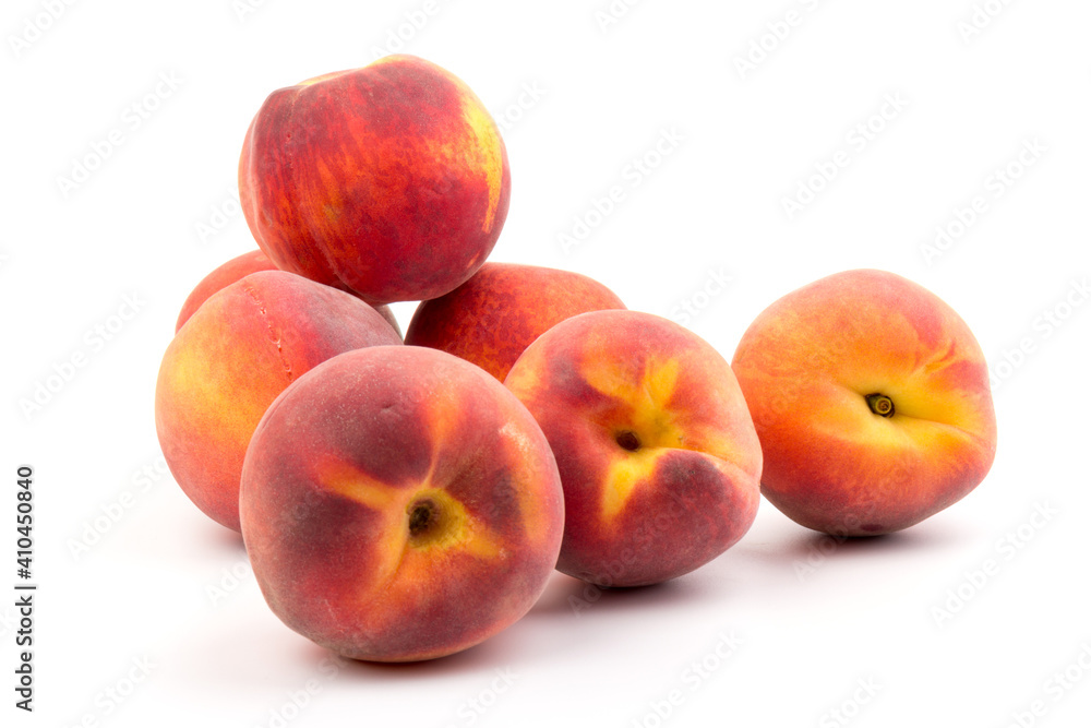 Summer fruit background. Ripe juicy peaches on white background. Copy space. Fresh organic fruit vegan food. Harvest concept Summer fruit background. Ripe juicy peaches on white background. Copy space. Fresh organic fruit vegan food. Harvest concept