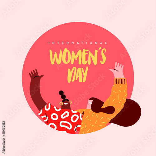 International Women's day girl friend hug card