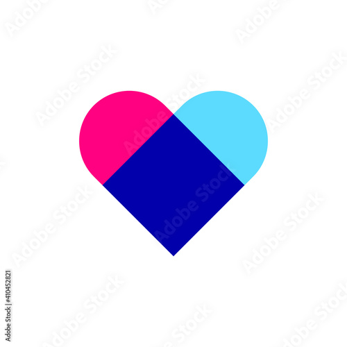 Modern love or heart logo design vector