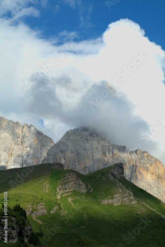 landscape with clouds,alps,dolomites,italy,mountains, nature,green, view,panoramic, panorama,beautiful, rock,