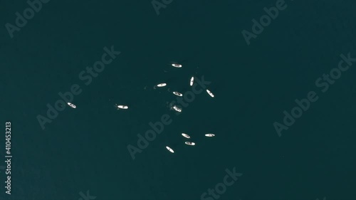 Beautiful view of the beach, aerial view of the sea, acapulco beach seen from above. Travel and vacation concept. Colorful sunset on the beach. Aerial video 
