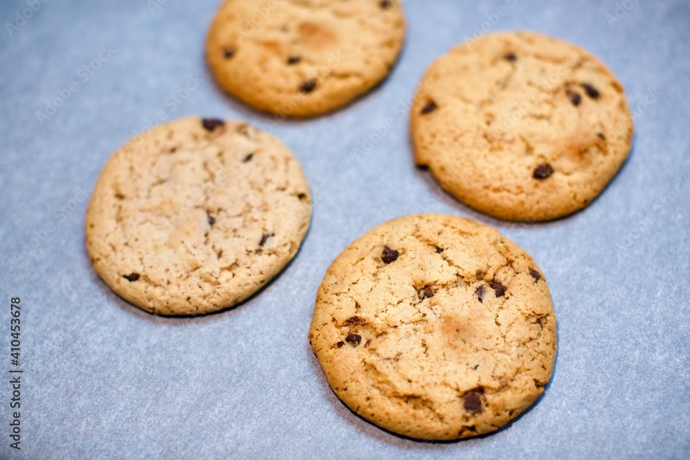 chocolate chip cookies on table chocolate chip cookies on table