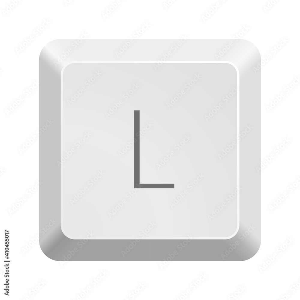 Button L. Icon Vector Illustration. Button L. Icon Vector Illustration.