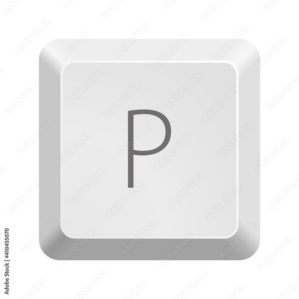 Button P. Icon Vector Illustration. Button P. Icon Vector Illustration.