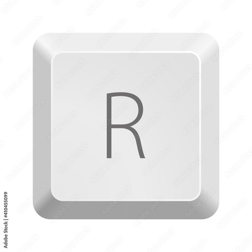 Button R. Icon Vector Illustration. Button R. Icon Vector Illustration.