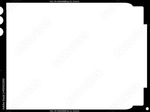 large format film sheet negative,9 x 12 centimeters, empty film frame