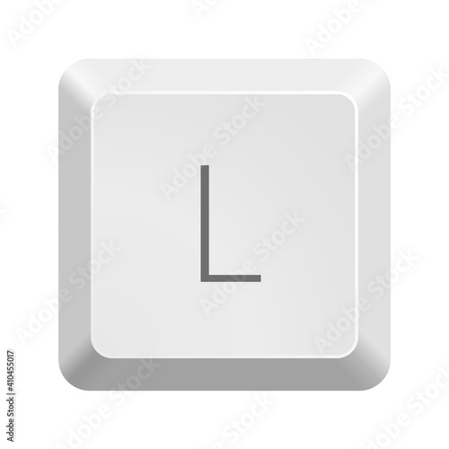 Button L. Icon Vector Illustration. 
