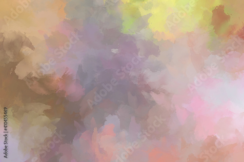 2D illustration of colorful brush strokes. Decorative texture painting. Vibrant paint pattern backdrop.