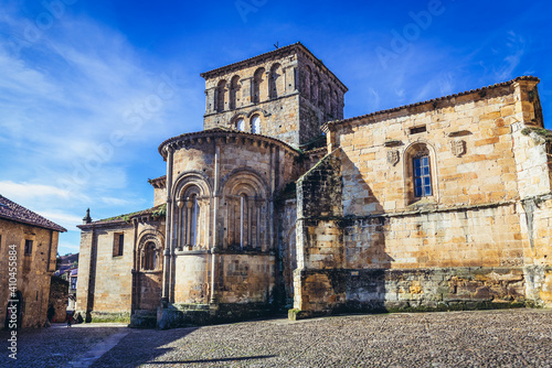 Side view of Santa Juliana Collegiate Church in historic part of Santillana del Mar, Spain