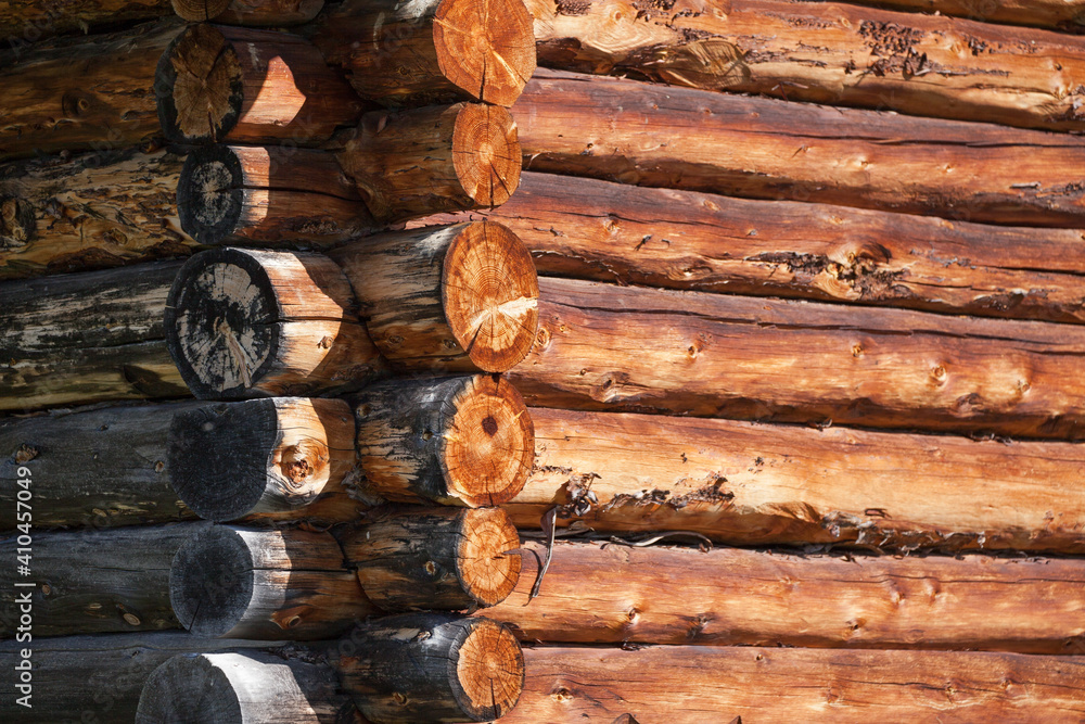 external wooden wall from an Italian mountain cabine in South Tirol